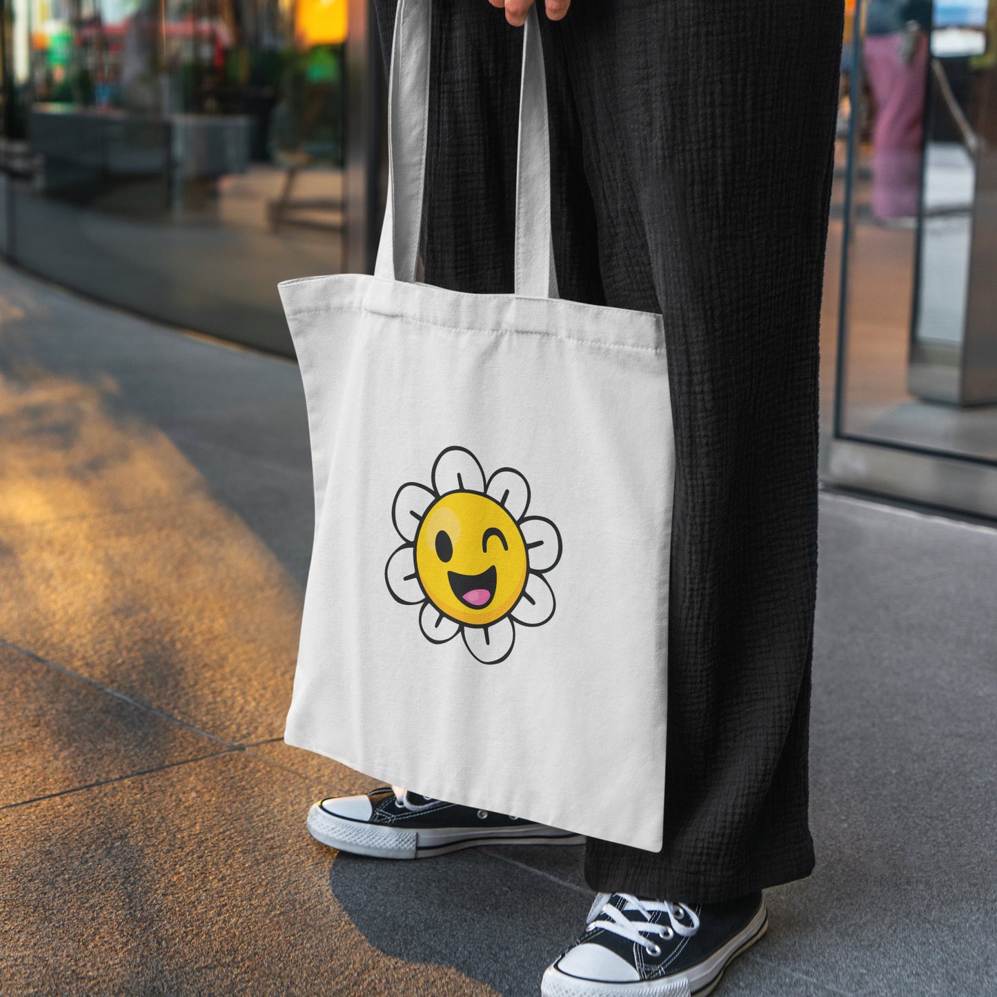 Winky Daisy Canvas Tote Bag